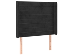 Cabecero VIDAXL Negro Terciopelo (83 x 16 x 118/128 cm)