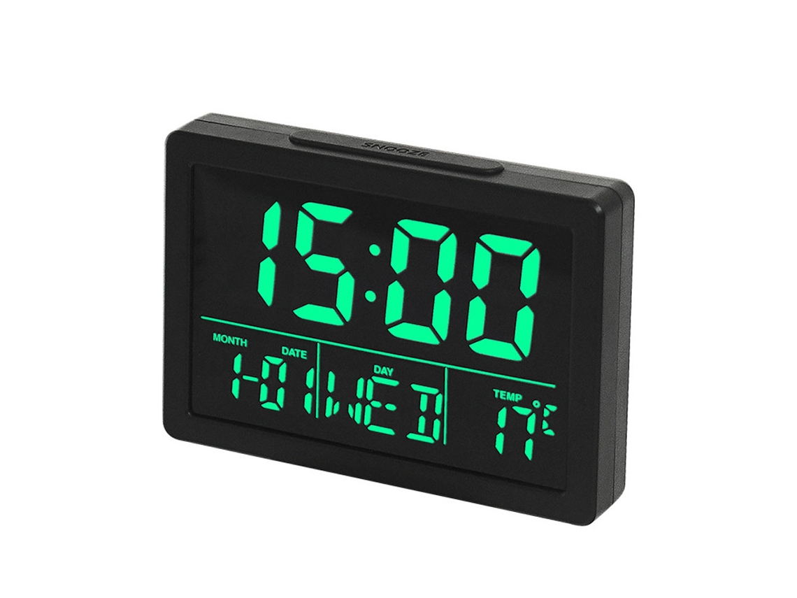 Reloj LED grande, reloj de cabecera simple y multifuncional NEVEANCE
