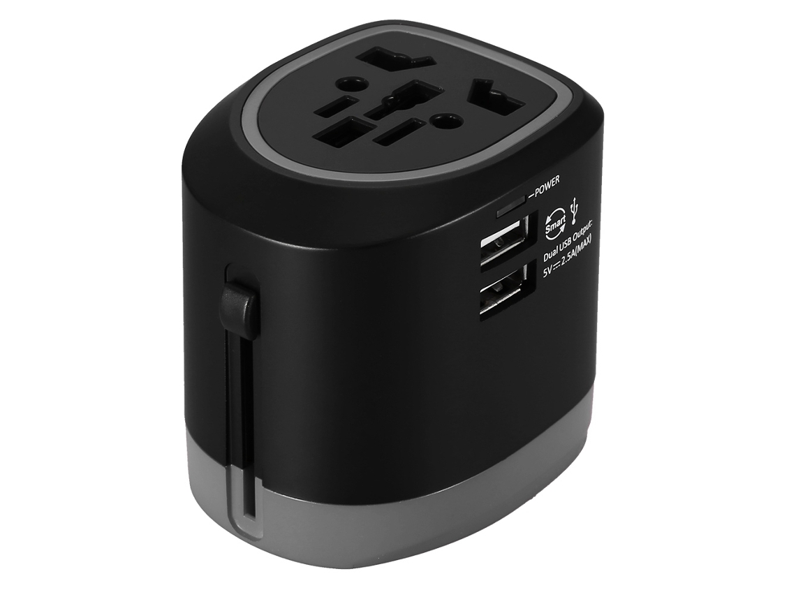 Adaptador de viaje universal EOOCOO para más de 150 países, conversión de 100 a 250 V.