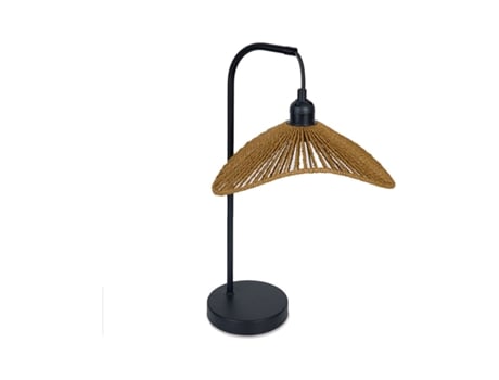 Lámpara de sobremesa de 48cm con tulipa de cuerda en forma de seta natur PRESUME DE CASA