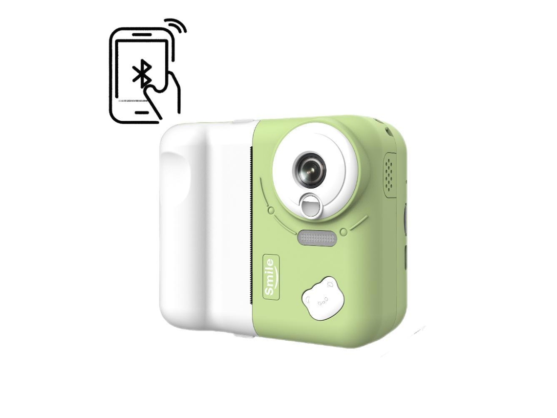 Cámara Polaroid Kids con impresión en color verde matcha (con impresión mediante aplicación, tarjeta de memoria de 16 GB)