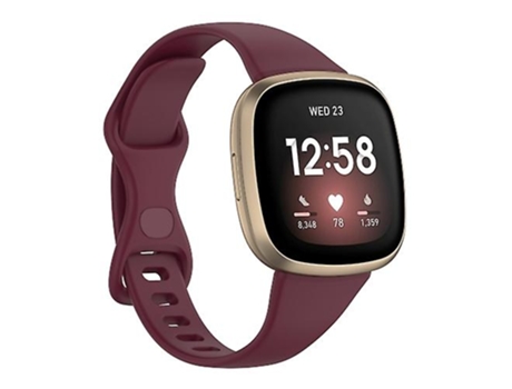 Correa De Reloj Inteligente Para Fitbit Versa 4 / Versa 3 / Sense Universal Tpu Watch Band Vino Rojo VENISYMLIS
