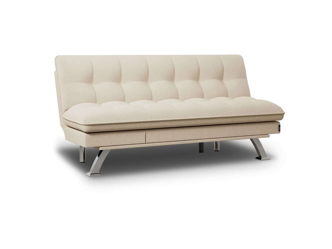 Sofá Cama Beige NALUI Cloud Dots 3 Plazas Acolchado