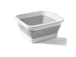 Lavabo plegable para pies, multiusos, gran capacidad, ecológico, de silicona, plegable, para el hogar y viajes, gris