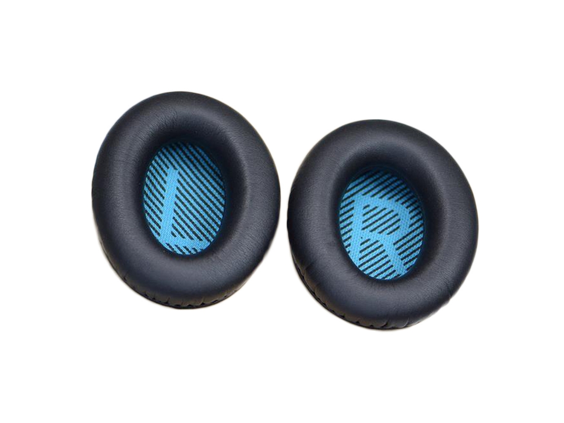Almohadillas para auriculares Bose QC-2, almohadillas de esponja suave, color negro y azul.