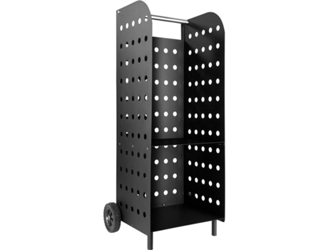 Carrito para Leña Extra Ancho TECTAKE (Negro -Metal-55 x 45 x 104 cm)