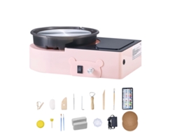Mini rueda de cerámica Succebuy con plato giratorio de 158 mm para niños y adultos, color rosa