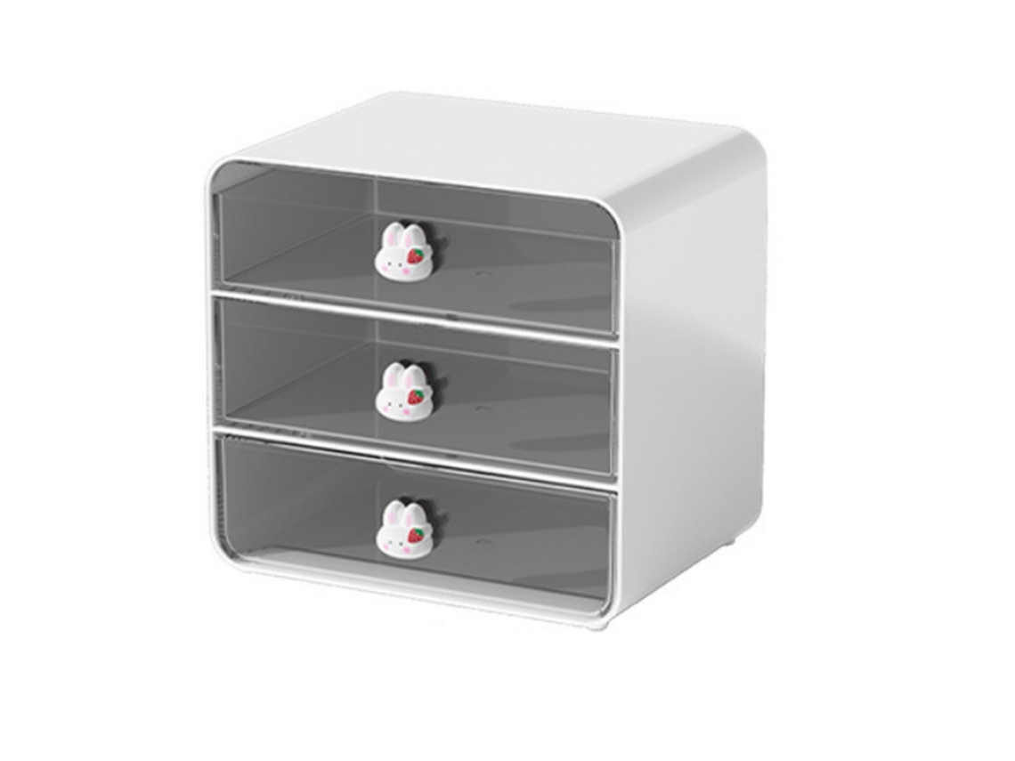 Organizador De Escritorio Grande De Plástico Con 3 Cajones Para Cosméticos Y Material De Oficina.