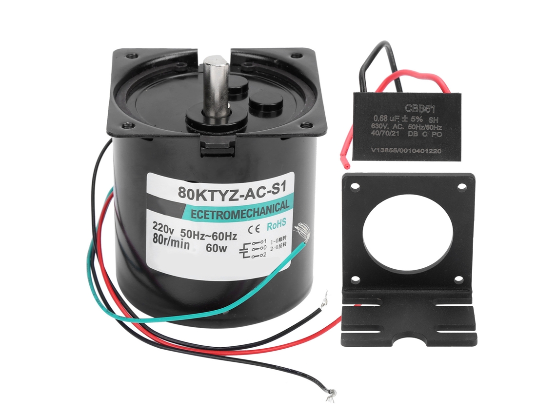Motor Síncrono De Baja Velocidad Y Alto Par Xd80ktyz De 60 W Y 80 Rpm, Ac220v, Con Soporte De Capacitancia, Giro En Sentido Horario/antihorario.