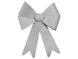 Adornos Navideños FÉÉRIC LIGHTS AND CHRISTMAS Laço decorativo com brilho 30 x 19 cm (Gris)