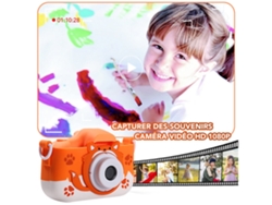 Cámara para niños 1080p 4000w Pixel Hd Cámara dual Dibujos animados Cámara digital Naranja Yemaesre