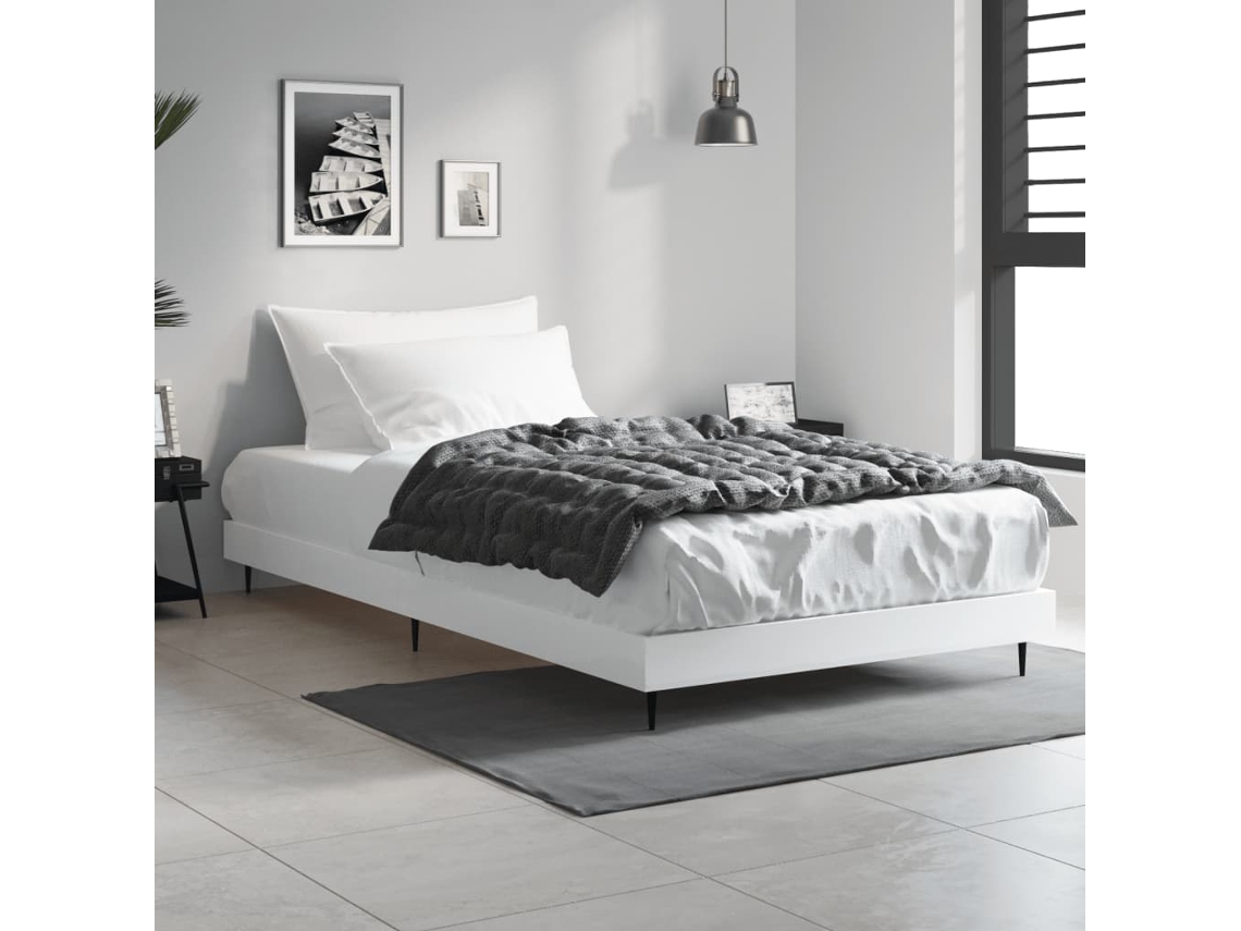 Estructura De Cama Madera De Ingeniería Blanca 90x190 Cm