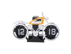 2026-reloj De Mesa De Palanca Mecánica De Plástico Pvc Con Batería Para Moto, Dormitorio, Sala, Oficina, Plata Naranja