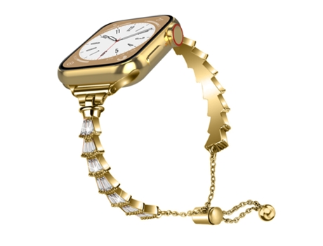 Correa de reloj inteligente de metal con corona de diamantes completa para Apple Watch Series 8 y 7 41 mm / SE 2 y 6 y SE y 5 y 4 40 mm / 3 y 2 y 1...