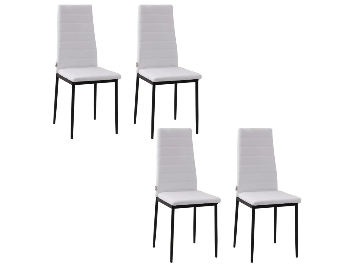 Juego De 4 Taburetes De Cocina, De Lino, Con Base De Metal, Blancos, 120 Kg.