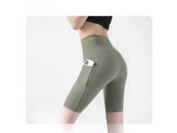 Shorts De Ioga Femininos De Cintura Alta, (5 Polegadas), Tamanho Xxl 63,5-72,5 Kg Verde Siurn
