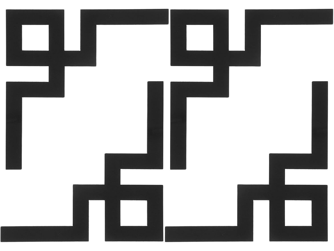 Juego de 4 pegatinas decorativas de acrílico con efecto espejo, negras, resistentes a los arañazos, autoadhesivas, con elegante diseño 3D, GOKOCO