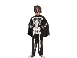 Disfraz de Super Esqueleto con guantes y antifaz para niño