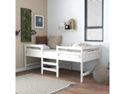 Estructura De Cama Sin Colchón Madera De Pino Blanca 90x200 Cm