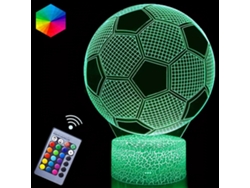 Luz Nocturna Infantil, Tira De Luz Visual 3d Con Control Remoto, 16 Cambios De Color Fútbol Siurn