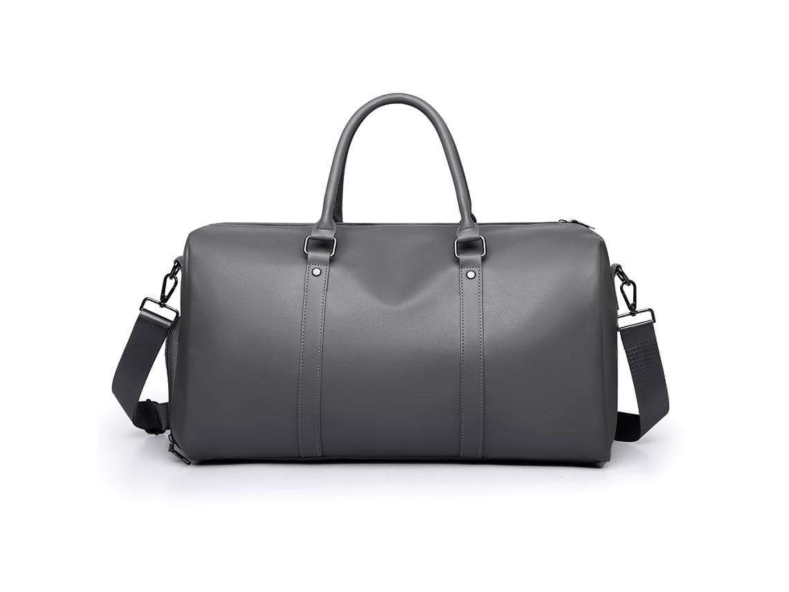 (Gris) Bolso de viaje para hombre de gran capacidad con compartimentos para artículos secos y mojados, resistente al agua, estilo bolso tote.