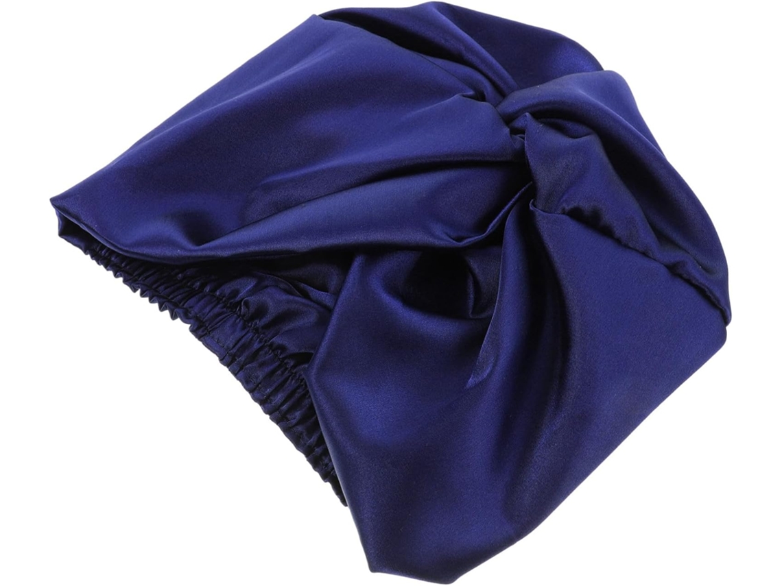 Gorro de dormir de doble capa de imitación de seda con elástico.