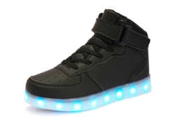 Zapatos Deportivos Niños Niñas Con Luces Led Sneakers Ligero Antideslizante Transpirable 31 Negro
