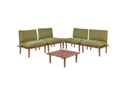Conjunto de 4 Sillas de Jardín de Madera de Acacia BELIANI Frascati de Madera de Acacia con Certificado FSC Verde 80X70X75
