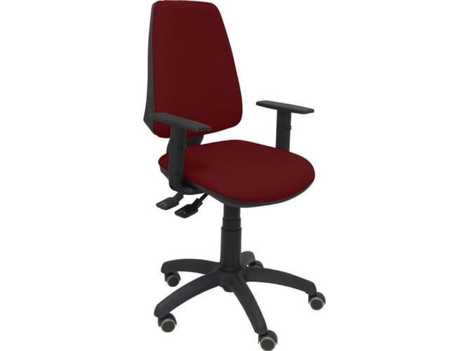 Silla de Escritorio Operativa PYC Elche S Rojo BA RP con ruedas antiarañazos (Brazos Ajustables - Tejido)