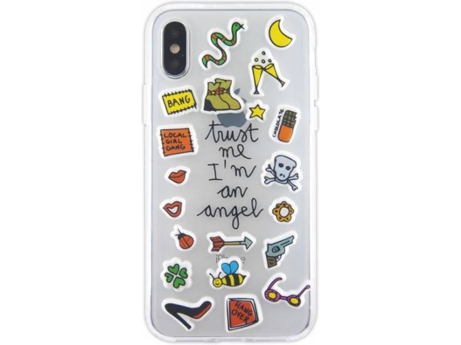 Funda iPhone X, XS SILVIA TOSI Stickers Angel Multicolor