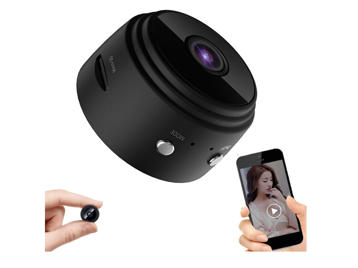Mini cámara espía oculta HD 1080P, inalámbrica, con WiFi y audio (negra) Bestvite