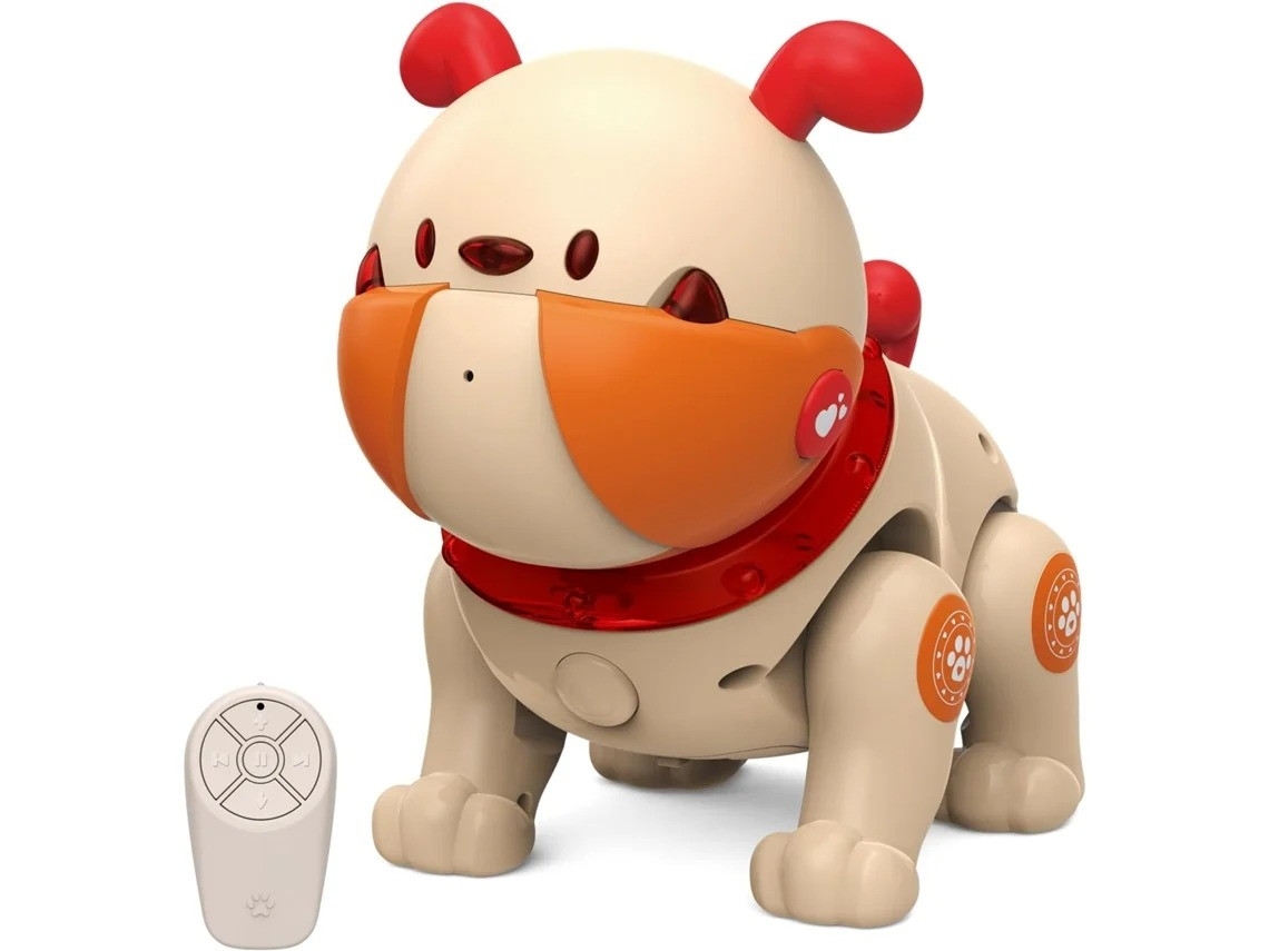 Perro robot de juguete con control remoto, canta y baila, interacción táctil, grabación de voz (naranja)