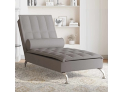 Sofá Divánsilla De Masaje Con Cojín De Tela Taupe Wsd81852