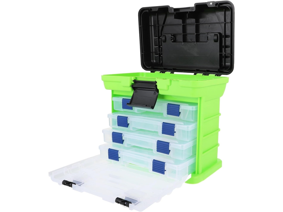 Caja De Herramientas De Pesca Grande De 4 Niveles, Multifuncional Para Almacenamiento Al Aire Libre.