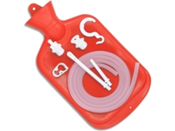 Bolsa de enema con tubo, punta, clip y gancho, con manguera de 1,5 m (2 litros)