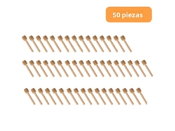 Palitos para remover miel de alta calidad, mango de madera, paquete de 100, cuchara de mango largo Mdug (50 unidades)