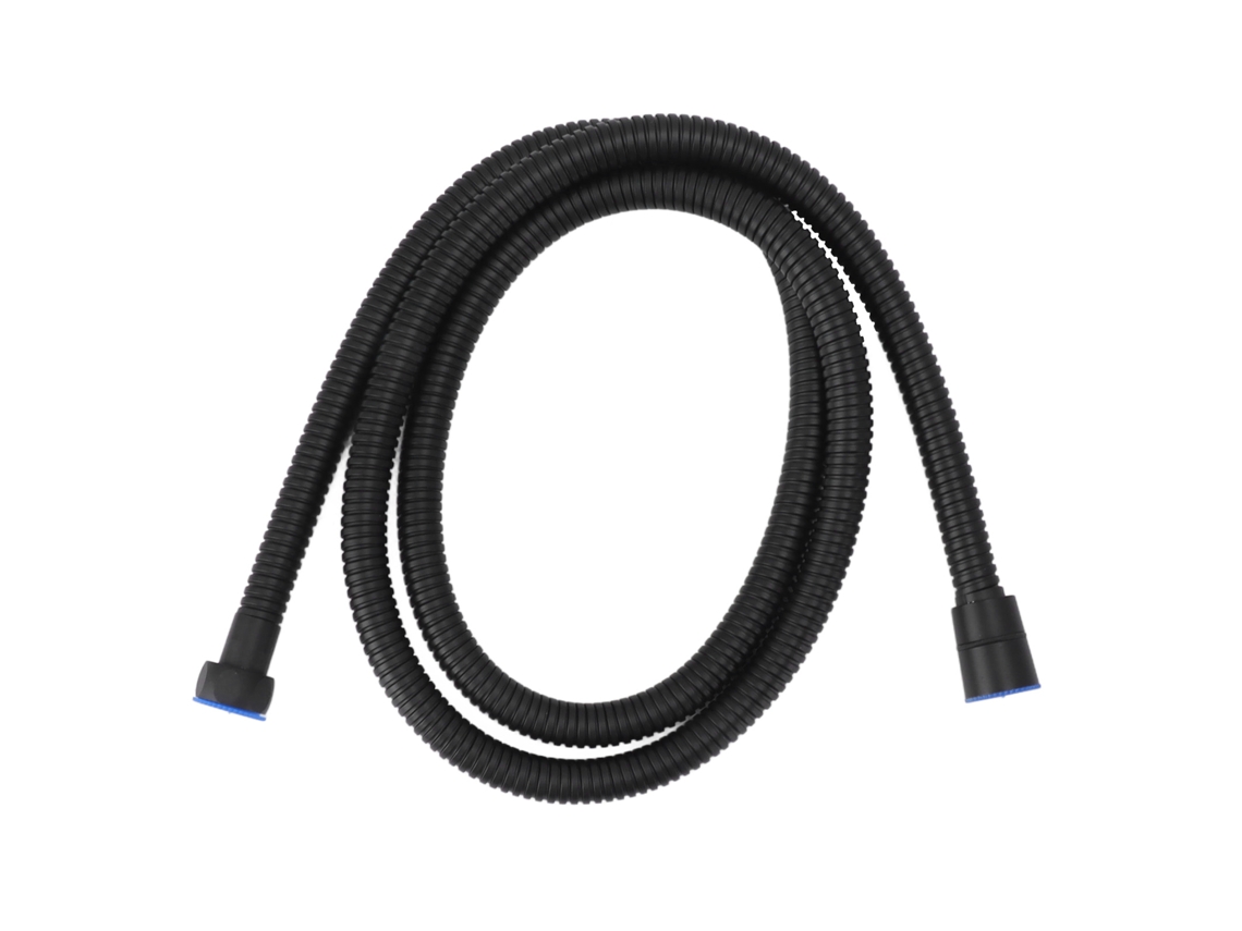 Manguera de ducha larga y flexible de acero inoxidable resistente a la presión, color negro