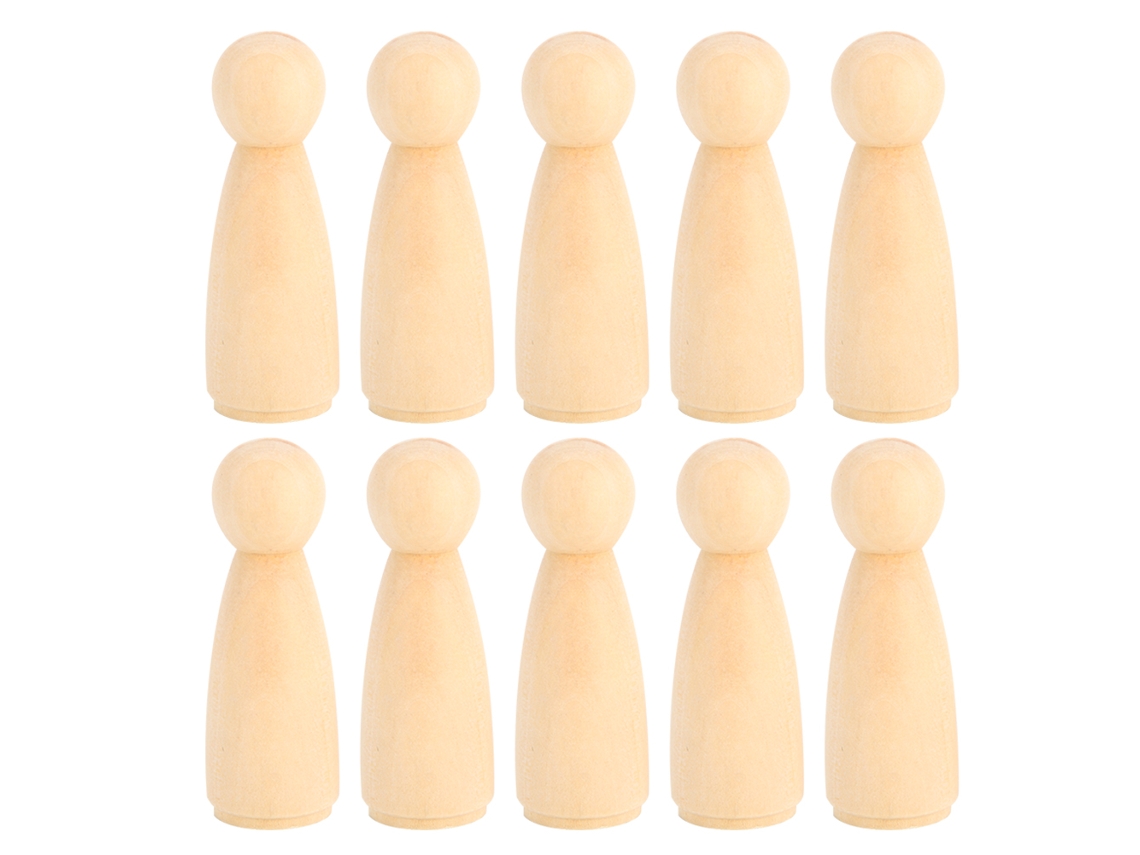 10 Muñecas De Madera Para Pintar, De 65 Mm, Para Niños.