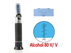 Refractómetro De Alcohol Portátil Atc Con Rango De 0-80% Para Medir El Porcentaje De Volumen De Bebidas Alcohólicas.