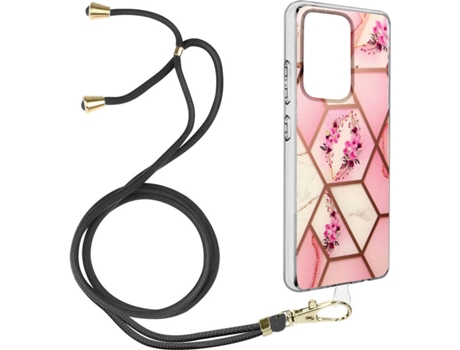 Funda Samsung Galaxy S21 Ultra AVIZAR Geométrico con Correa (Rosa)
