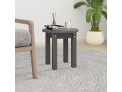 Mesa de Centro de Apoyo Ø 35X35 cm Madera de Pino Macizo Gris