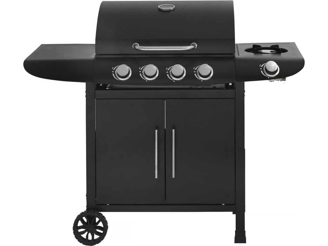 Parrilla de gas "Feria 5" - 5 quemadores (incluido uno lateral) - 14,5 kW - Negra