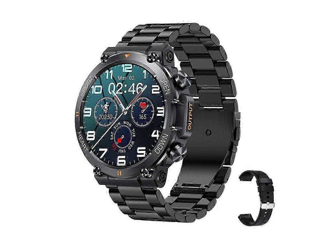 Reloj inteligente militar para hombre, resistente, con monitor de ritmo cardíaco y monitor de actividad física para bicicleta eléctrica (contesta y realiza llamadas)