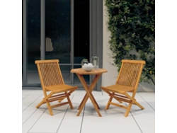 Juego de comedor de jardín de 3 piezas DKD Home Decor en madera maciza de teca