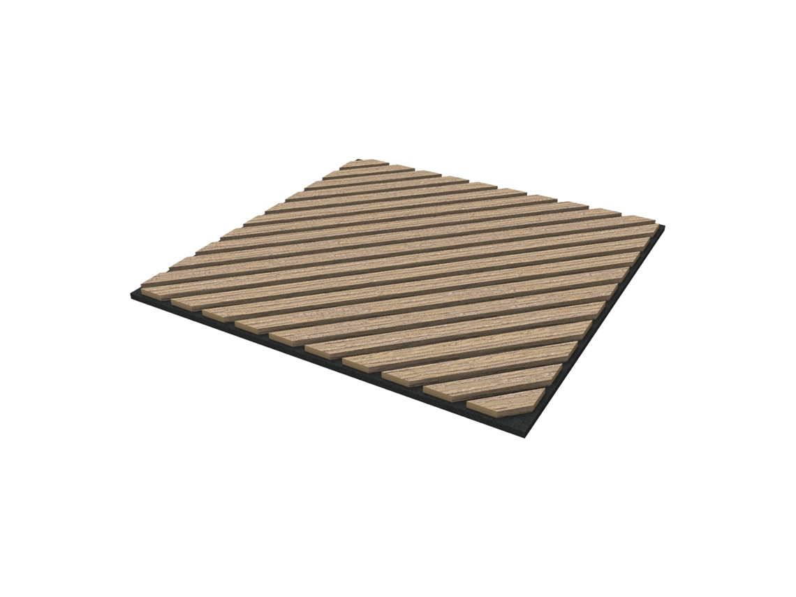 Conjunto de 12 paneles acústicos Vang 3D, 4,32 m², lamas diagonales - nogal claro, Neu.holz