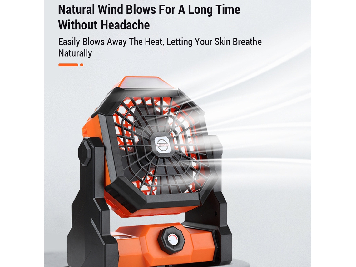 Ventilador de techo para exterior con luz LED recargable