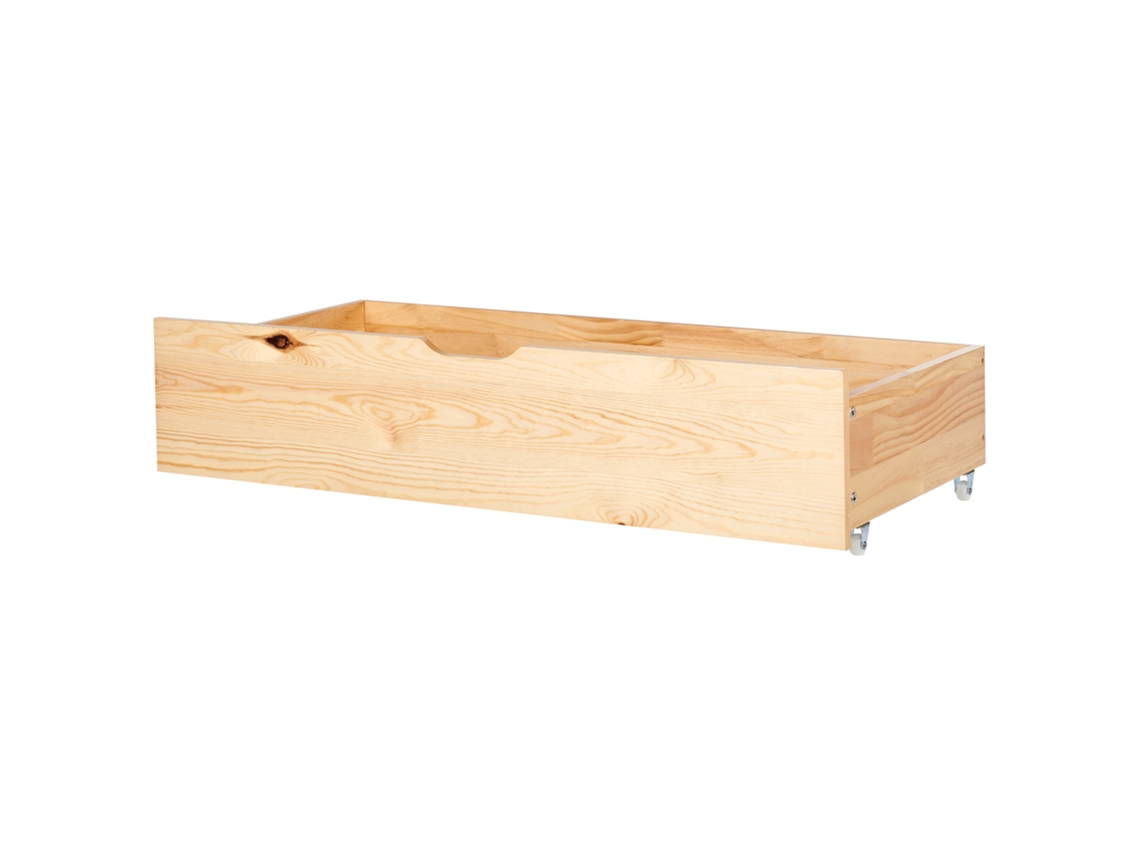 Cama doble Olendon de BELIANI en pino marrón claro 99x45x22