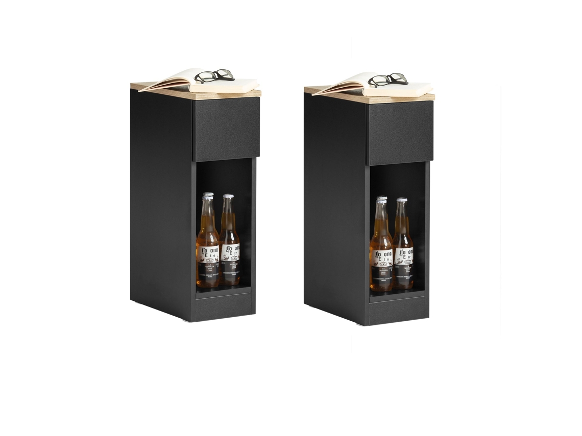 Set de 2 Mesas Auxiliares SoBuy FBT111-SCHx2 20 x 35 x 60 cm Negro