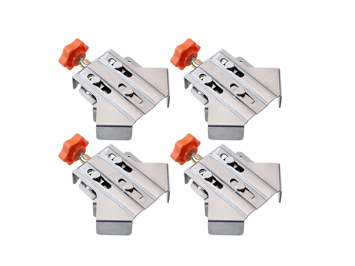 Juego de 4 escuadras de acero inoxidable de 90° para marcos de fotos y fotografías, clips para bricolaje.