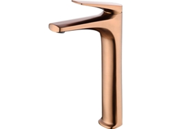 Grifo monomando con caño alto para lavabo de latón Oro Rosa Cepillado MICE COLLECTION